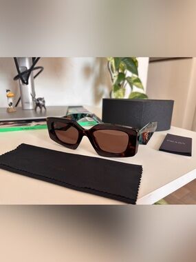 Prada PR 15YS Sunglasses in Tortoise/Dark Brown
